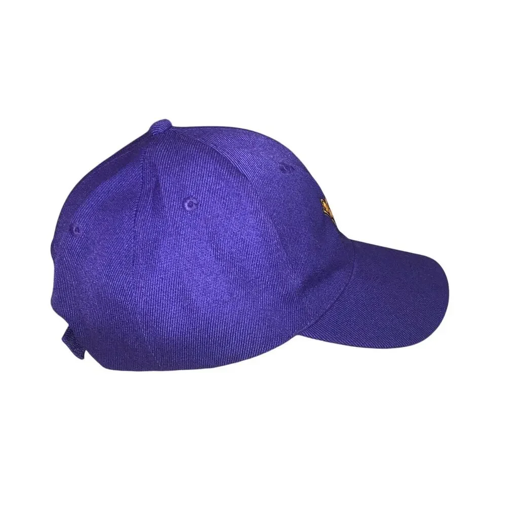 Free Hat Baseball Cap Purple Gold Embroidered Adjustable One Size Unisex